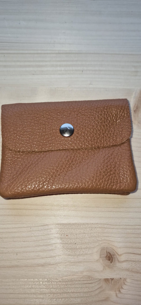 Leather Purse. Made in Italy. Camel