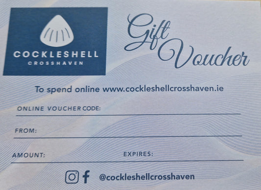 Cockleshell Crosshaven Gift Voucher. Multiple denomination options starting at €10