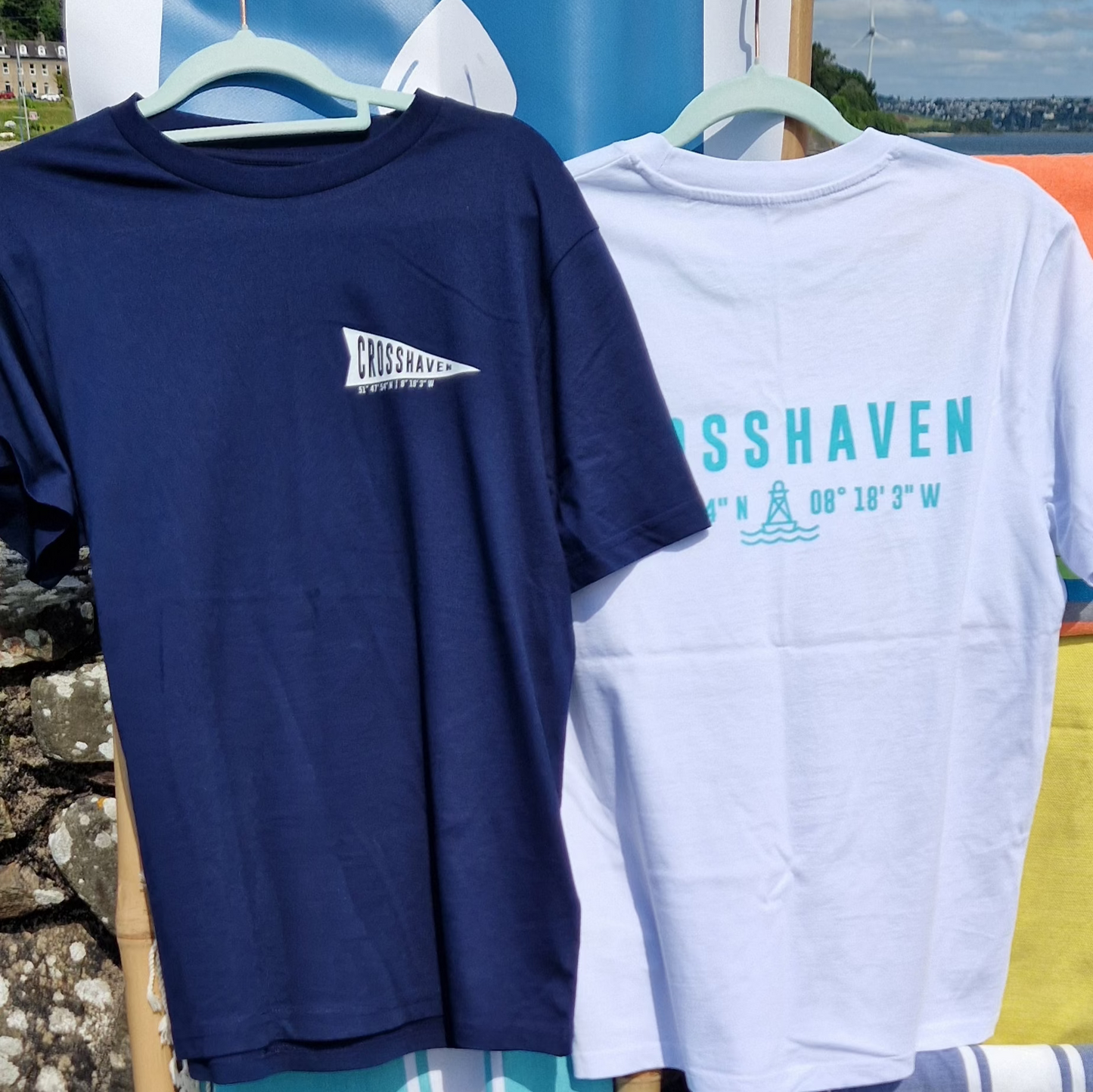 Crosshaven T Shirt. Childrens. Navy with White logo.