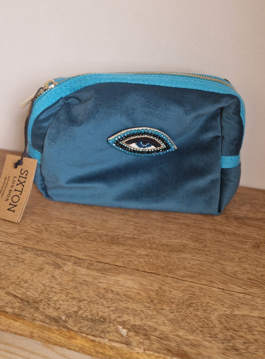 Sixton London Teal Large Make Up Bag