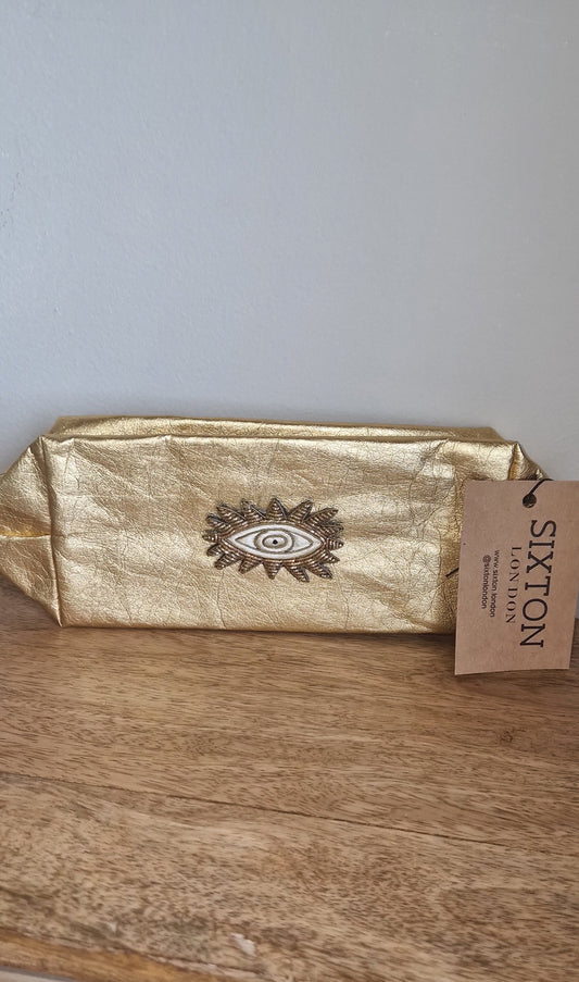 Sixton London Large Make Up Bag Gold