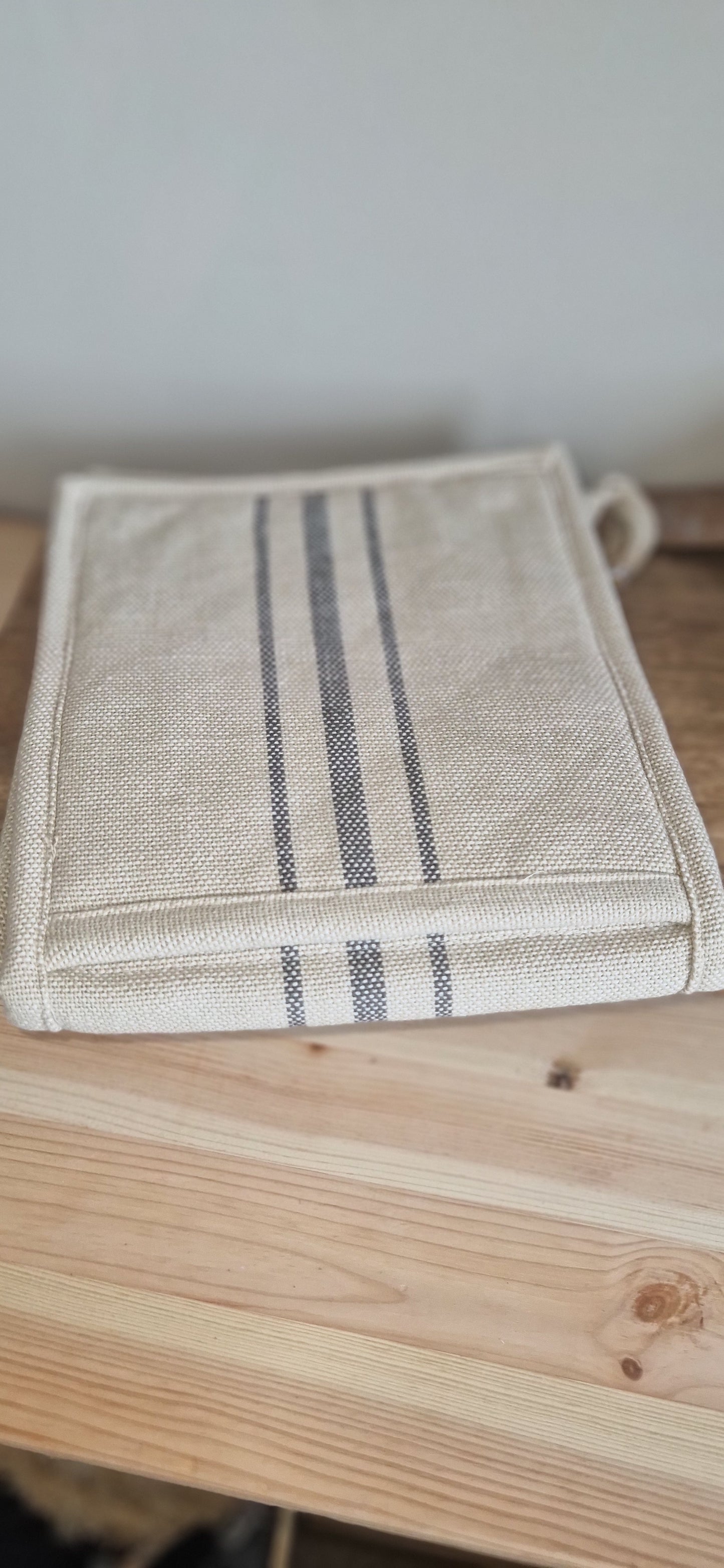 Oven mitten double jute grey, 100% jute, 100x21 cm