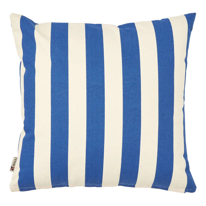 Blue and White Striped Cushion