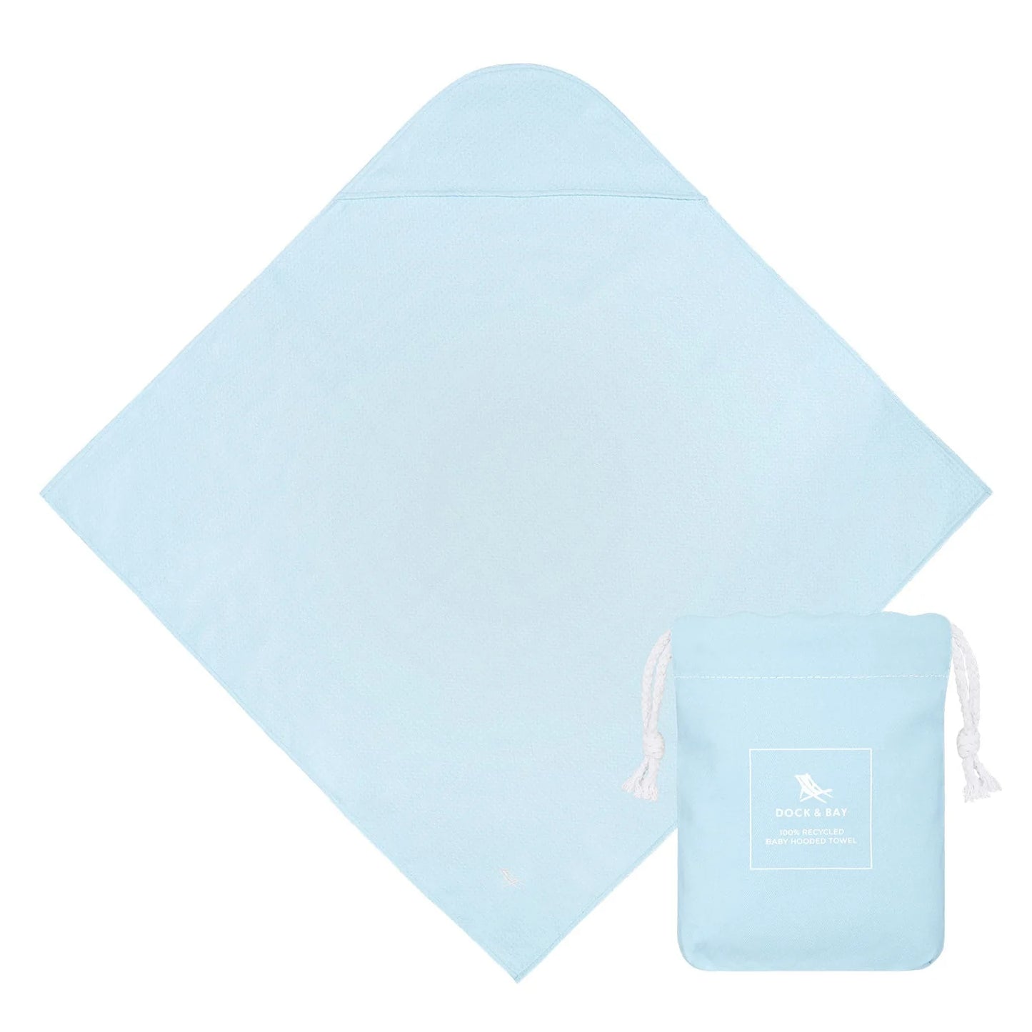 Dock and Bay- Baby/Toddler Hooded Towel in Bestie Blue. Carbon Neutral Product