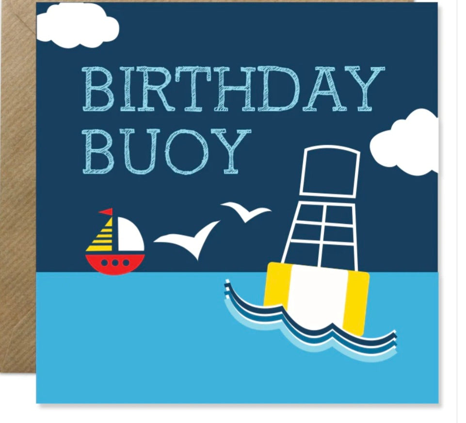 Birthday Bouy Card. Bold Bunny