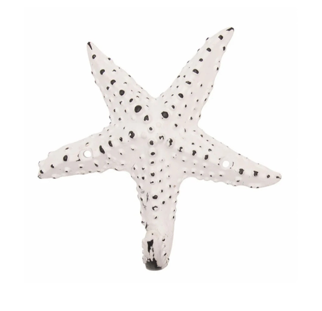 White Starfish Metal Coat Hook