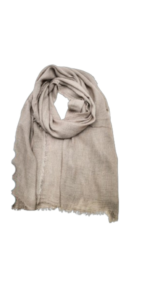 Linen and Modal Scarf in Taupe- Made in Italy