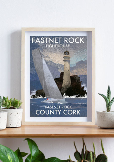 Fastnet Lighthouse, A3 framed print.