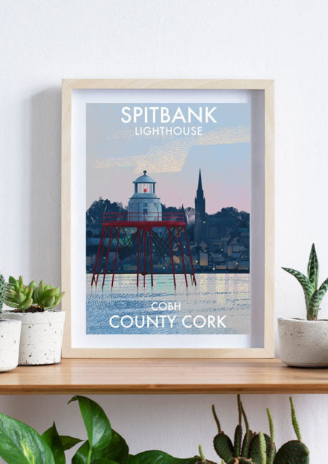 Spitbank Lighthouse, Cobh, Co Cork. A3 Framed