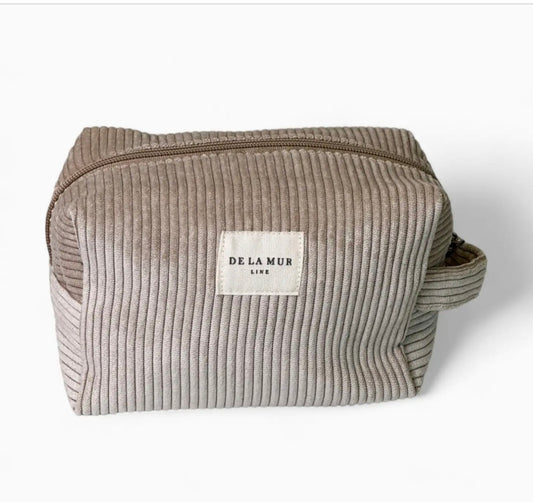 Toffee Colour Medium Toiletry Bag from De La Mur. Corduroy