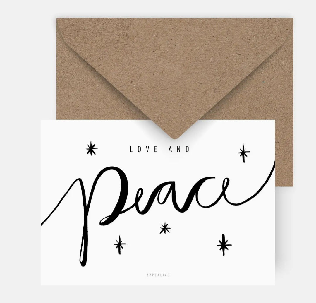 Peace and Love, postcard, greeting card